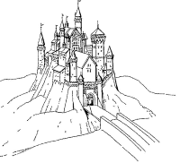A coloring page of castle